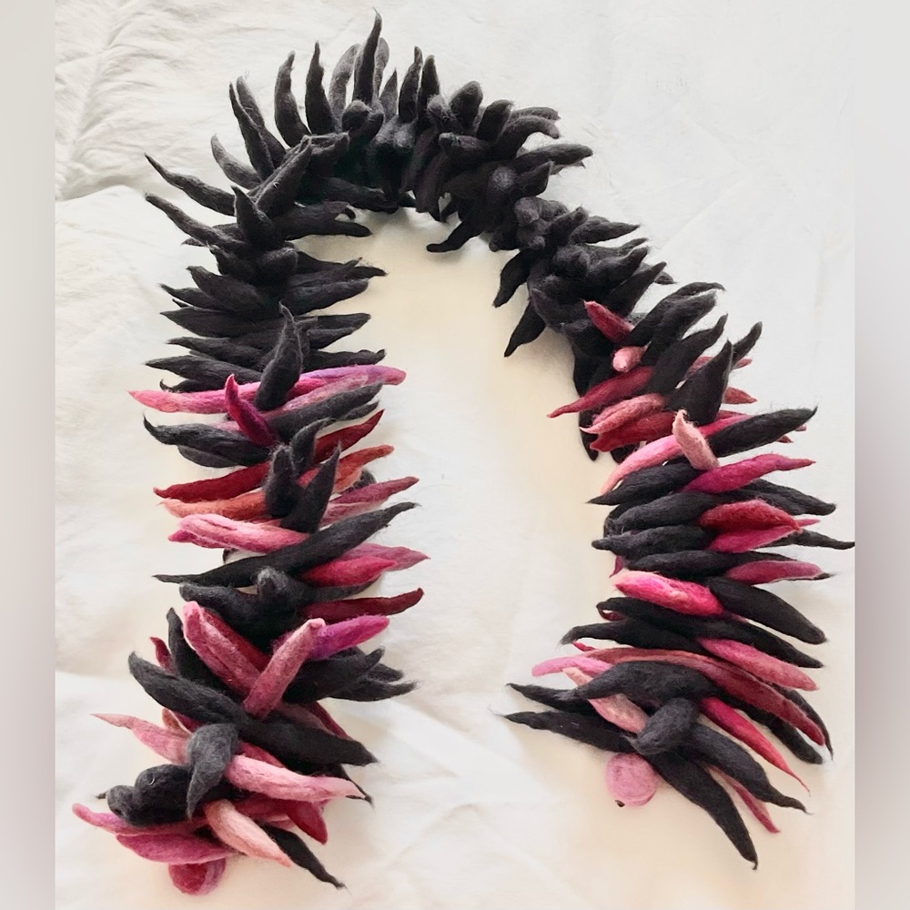 Artisanal handmade felted wool scarf